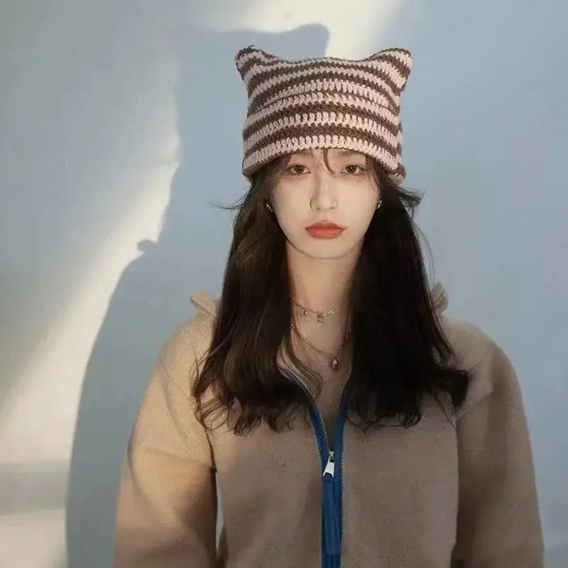 Bonnet Chat Crochet - Style Y2K