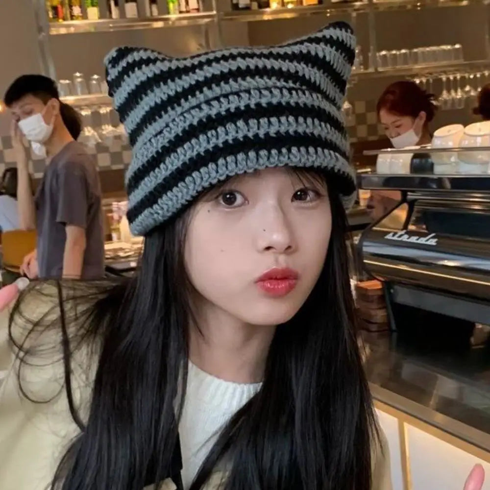 Bonnet Chat Crochet - Style Y2K